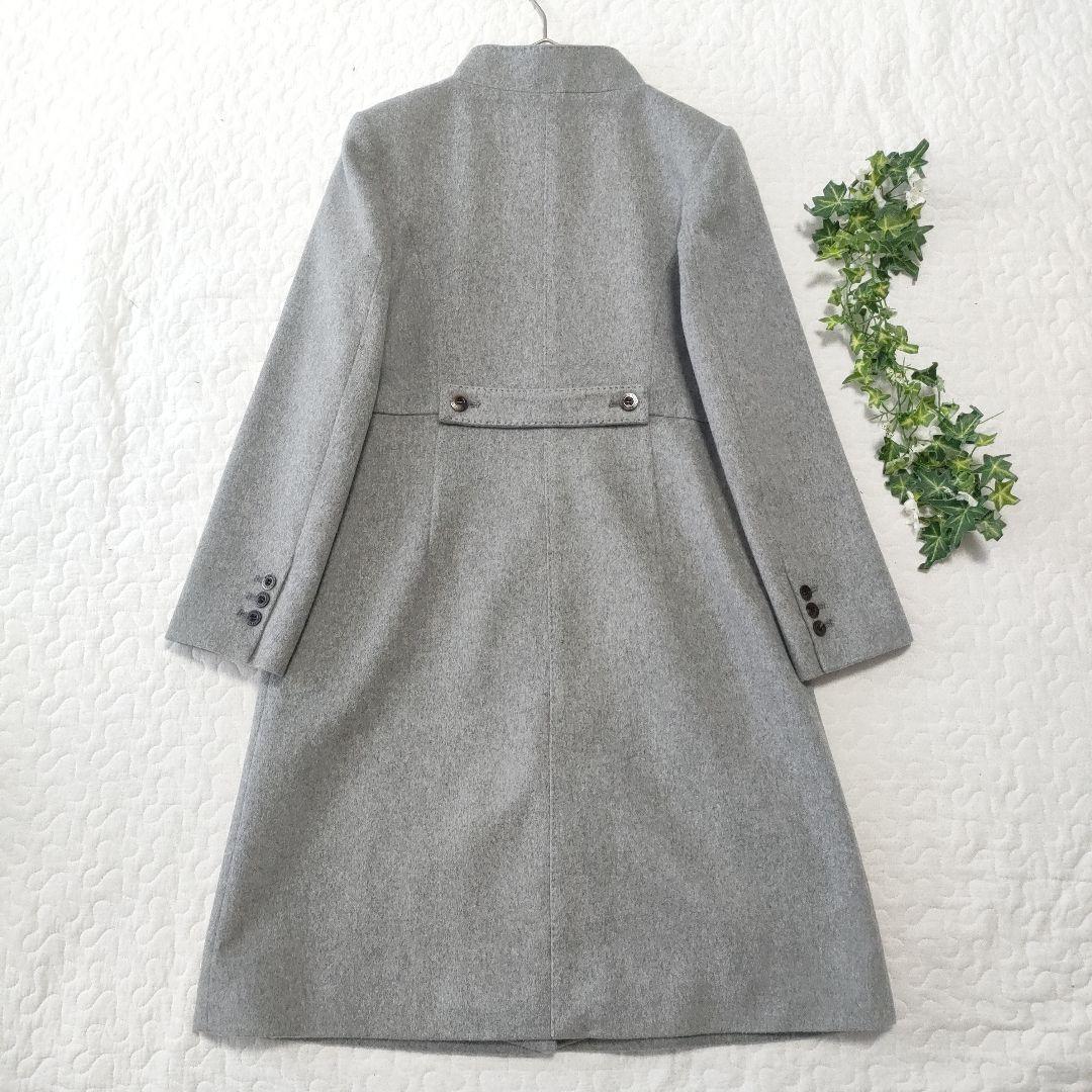 極美品✨オースチンリード　カシミヤ100％　スタンドカラーコート　グレー　36
