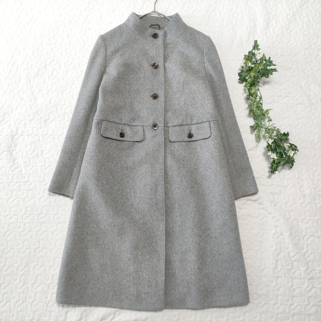 極美品✨オースチンリード　カシミヤ100％　スタンドカラーコート　グレー　36