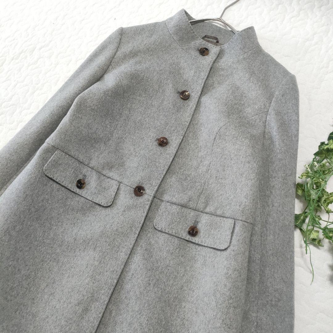 極美品✨オースチンリード　カシミヤ100％　スタンドカラーコート　グレー　36