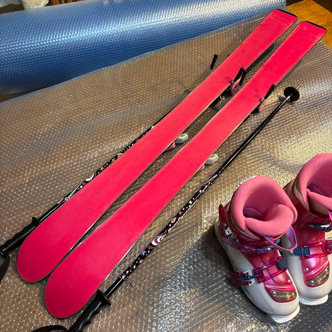 女の子　ジュニアスキーセット　ピュアコンシャス 110cm20cm ストック付