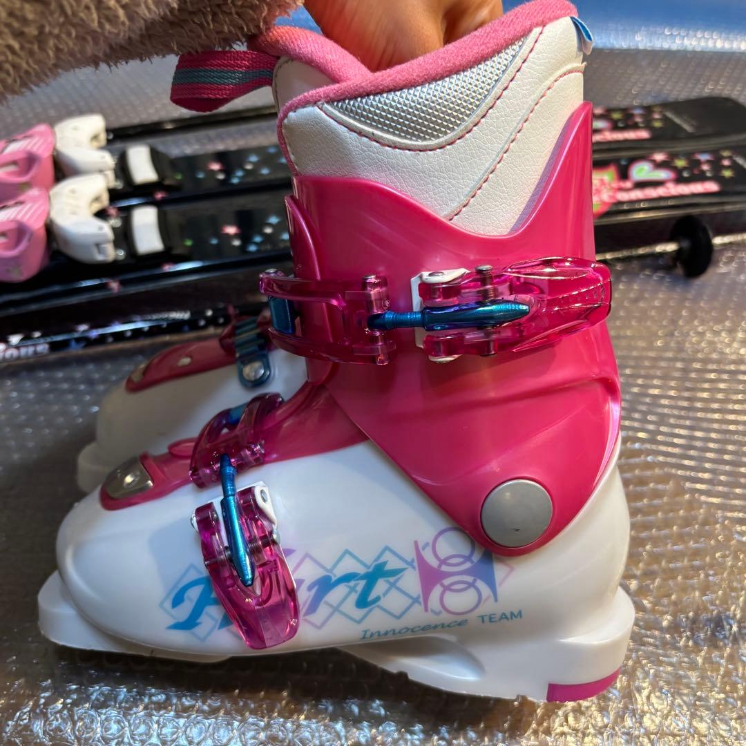 女の子　ジュニアスキーセット　ピュアコンシャス 110cm20cm ストック付