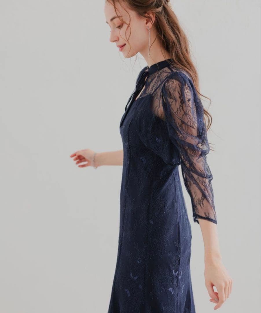 ★新品★ドリードール　ボレロレイヤーレースドレ　ネイビー　M