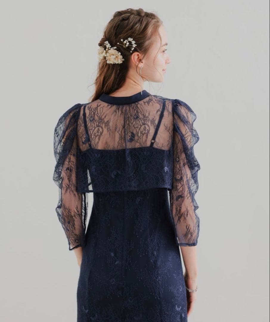 ★新品★ドリードール　ボレロレイヤーレースドレ　ネイビー　M