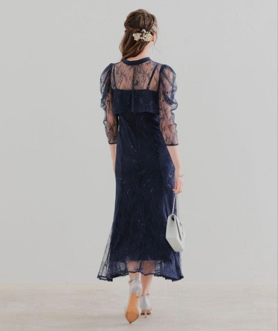 ★新品★ドリードール　ボレロレイヤーレースドレ　ネイビー　M