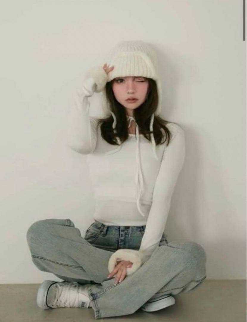 【新品】andmary Ravi fur tops white