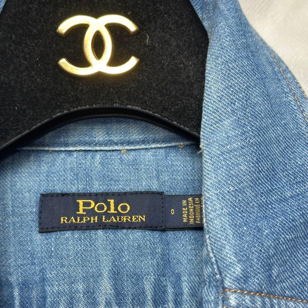 美品♡ラルフローレン　デニムシャツワンピース　ベルト　ロング　長袖　リネン