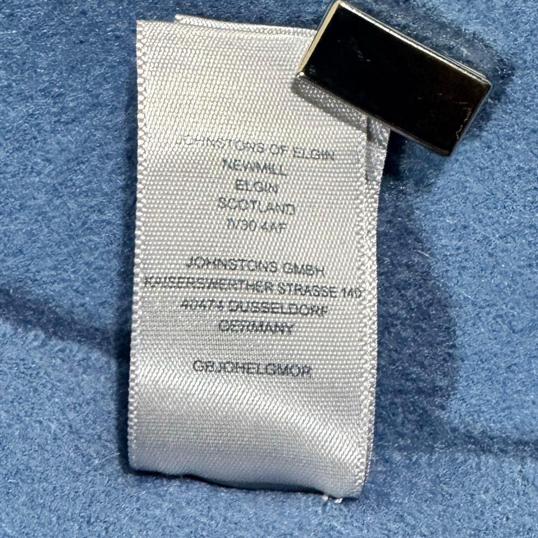 美品✨ ジョンストンズ オブ エルガン カシミヤ100% マフラー ブルー