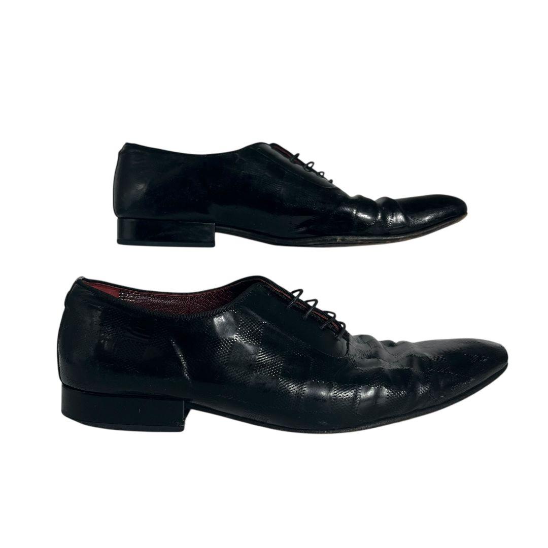 【川越清秀】 ルイヴィトン　ダミエ　ビジネスシューズ　レザー　パンチング