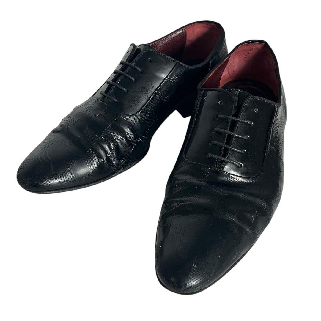 【川越清秀】 ルイヴィトン　ダミエ　ビジネスシューズ　レザー　パンチング