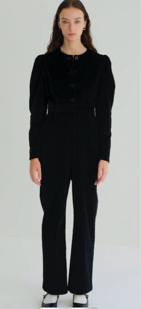 clane コーデュロイ　ジャンプスーツ　ブラック　2