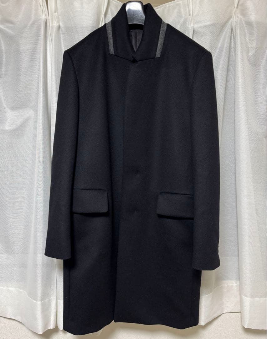 ポールスミス チェスターコート ロング丈 裏デザイン柄 ブラック
