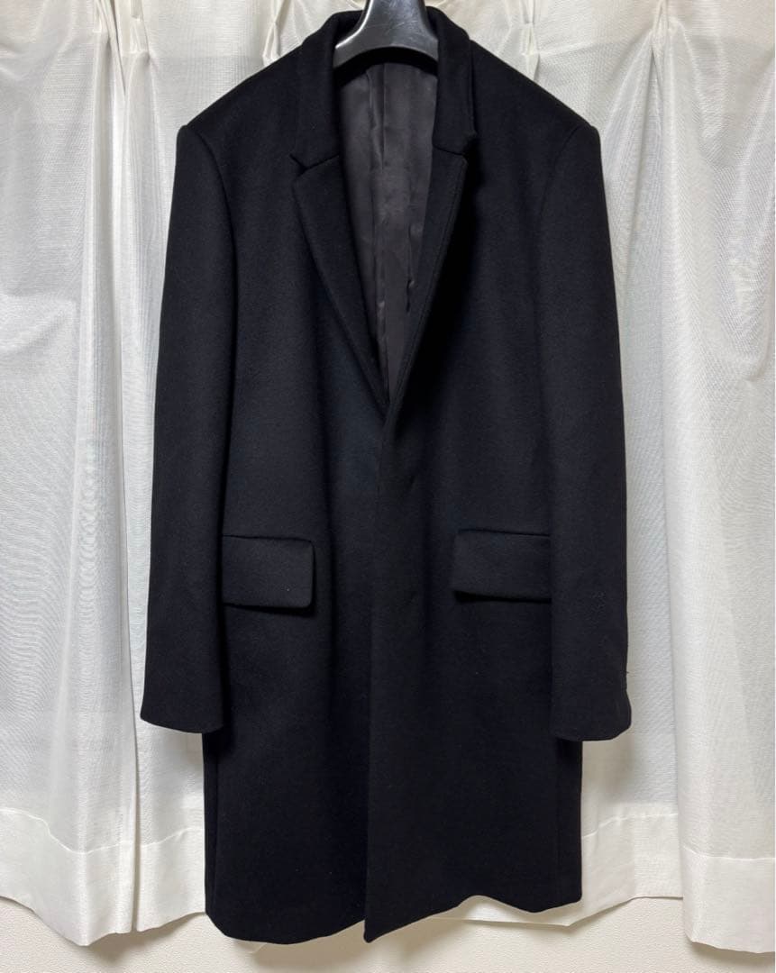 ポールスミス チェスターコート ロング丈 裏デザイン柄 ブラック