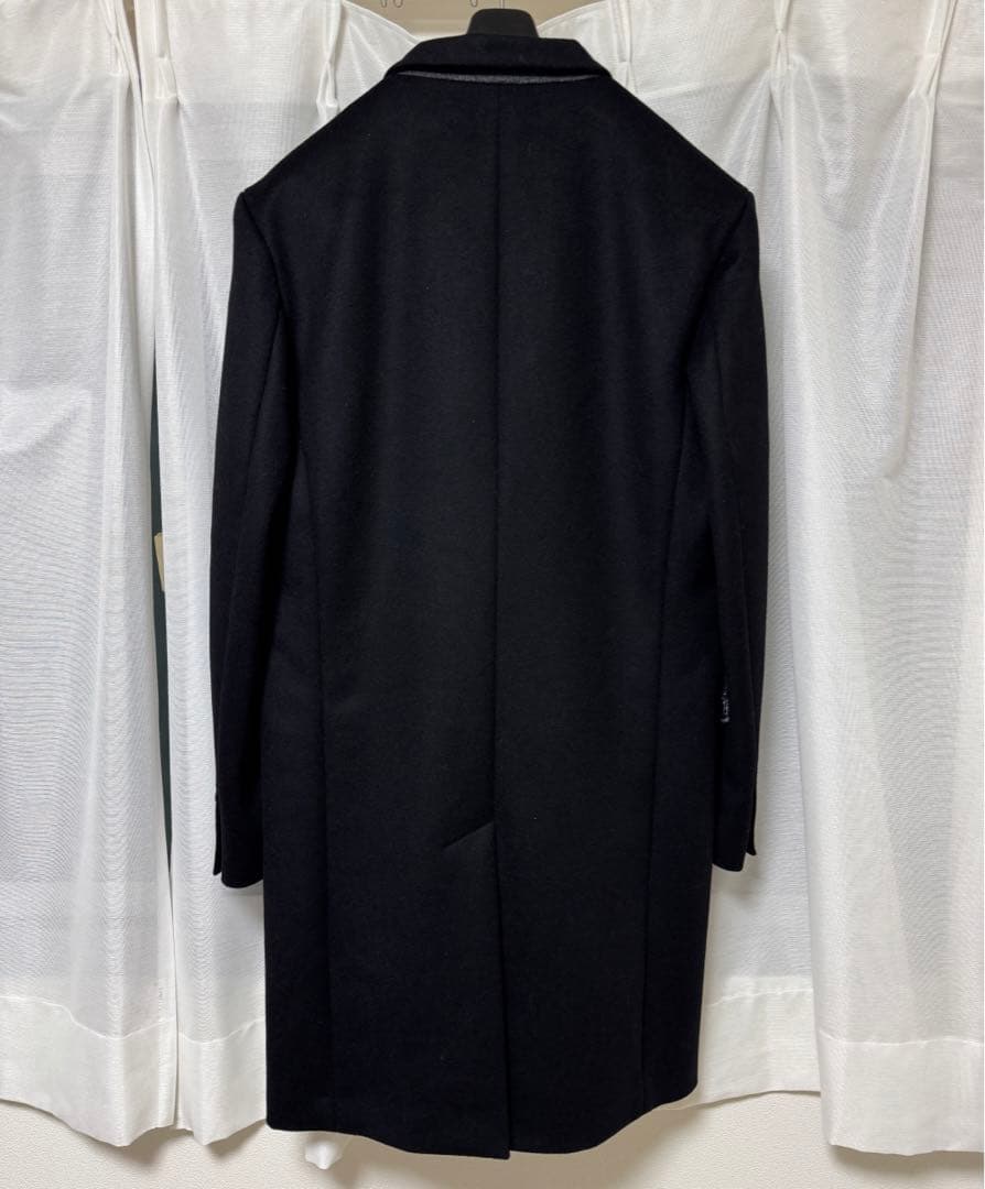 ポールスミス チェスターコート ロング丈 裏デザイン柄 ブラック