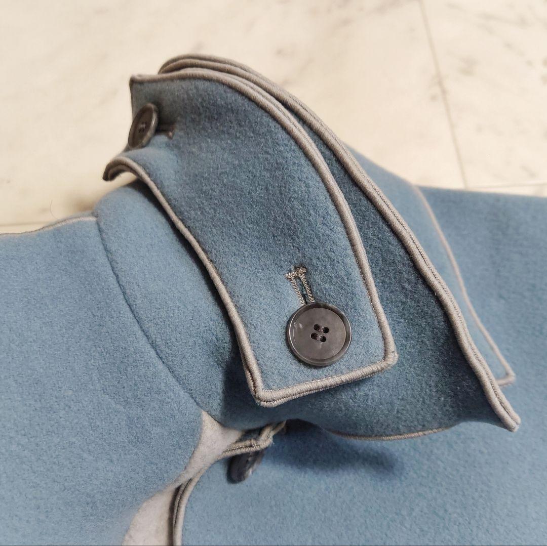 美品♪アメリ ラトーレ バイカラー オーバーサイズ ミディコート サックスブルー