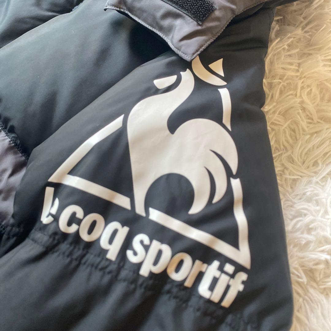 美品希少大サイズO ルコックle coq sportifベンチコート黒ビックロゴ