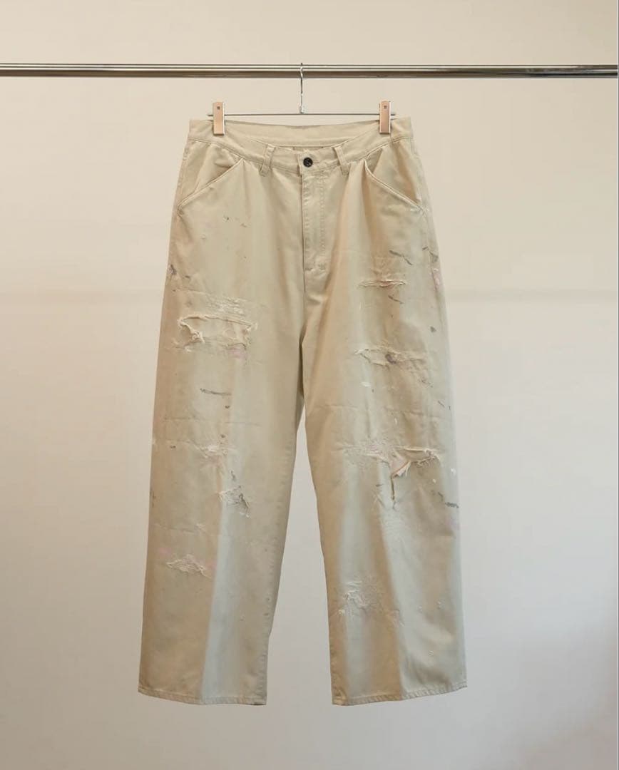 パンツ ancellm REMAKE WIDE CHINOTROUSERS(BEIGE)