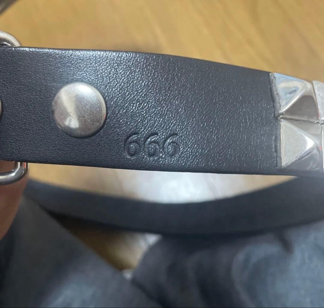 スタッズベルト　666 レザー