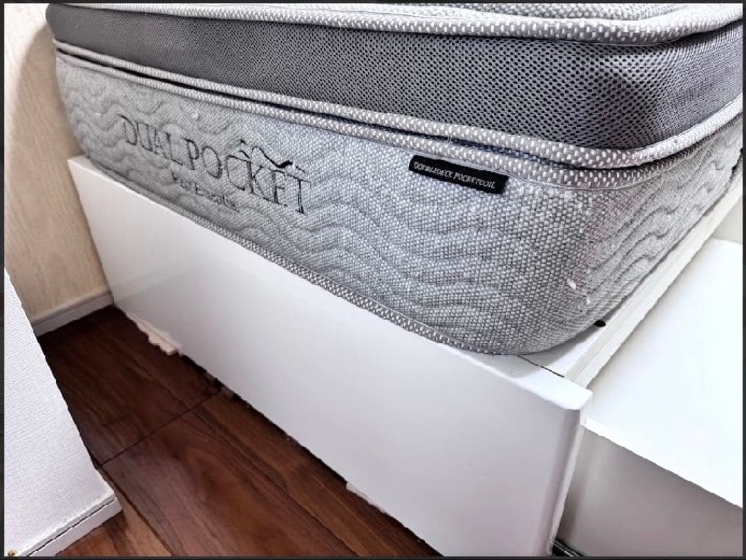 【山形県内引取限定】ニトリ シンプル　シングルベッドフレーム収納付き マットレス