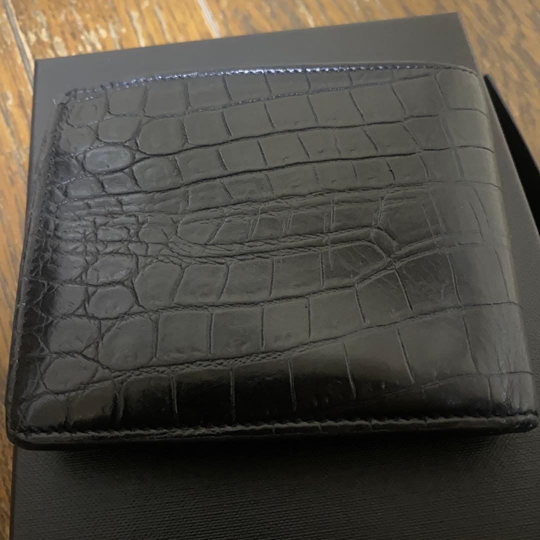 サンローラン二つ折り　クロコ柄