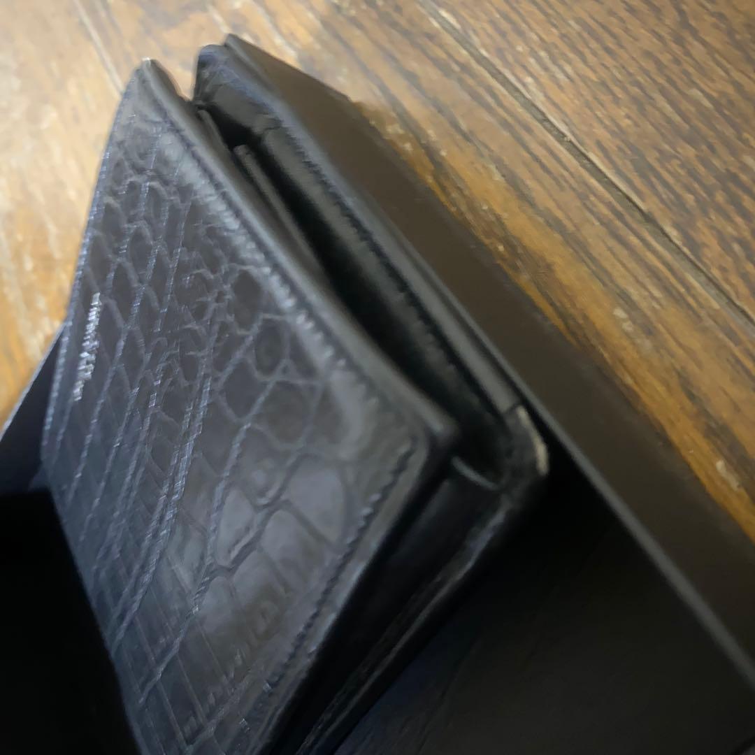 サンローラン二つ折り　クロコ柄