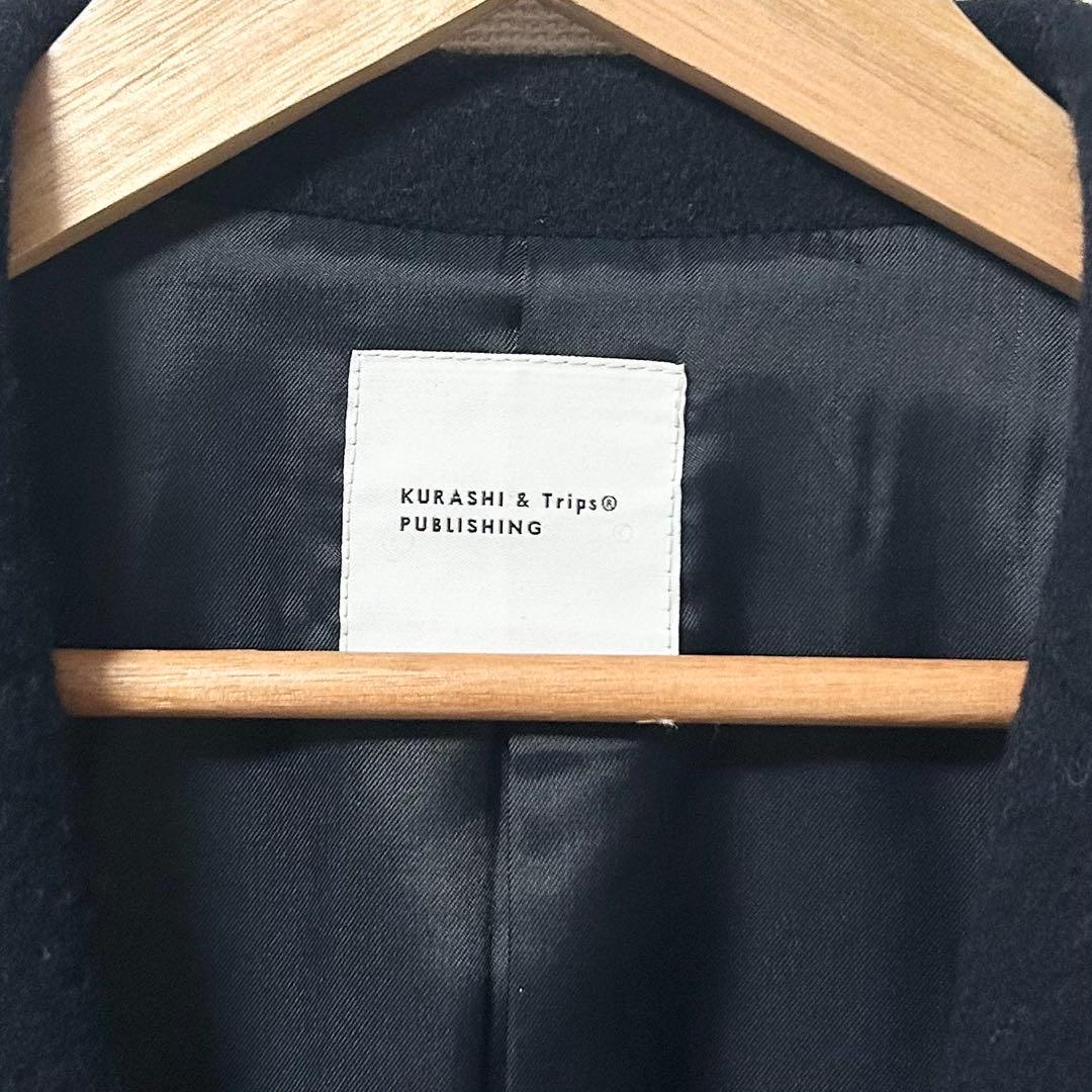 北欧、暮らしの道具店　3WAYアレンジ襟のかろやかチェスターコート　ネイビー