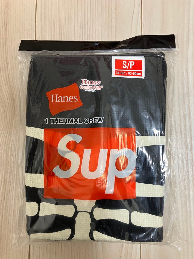 トップス Supreme x Hanes Bones Thermal Crew Black