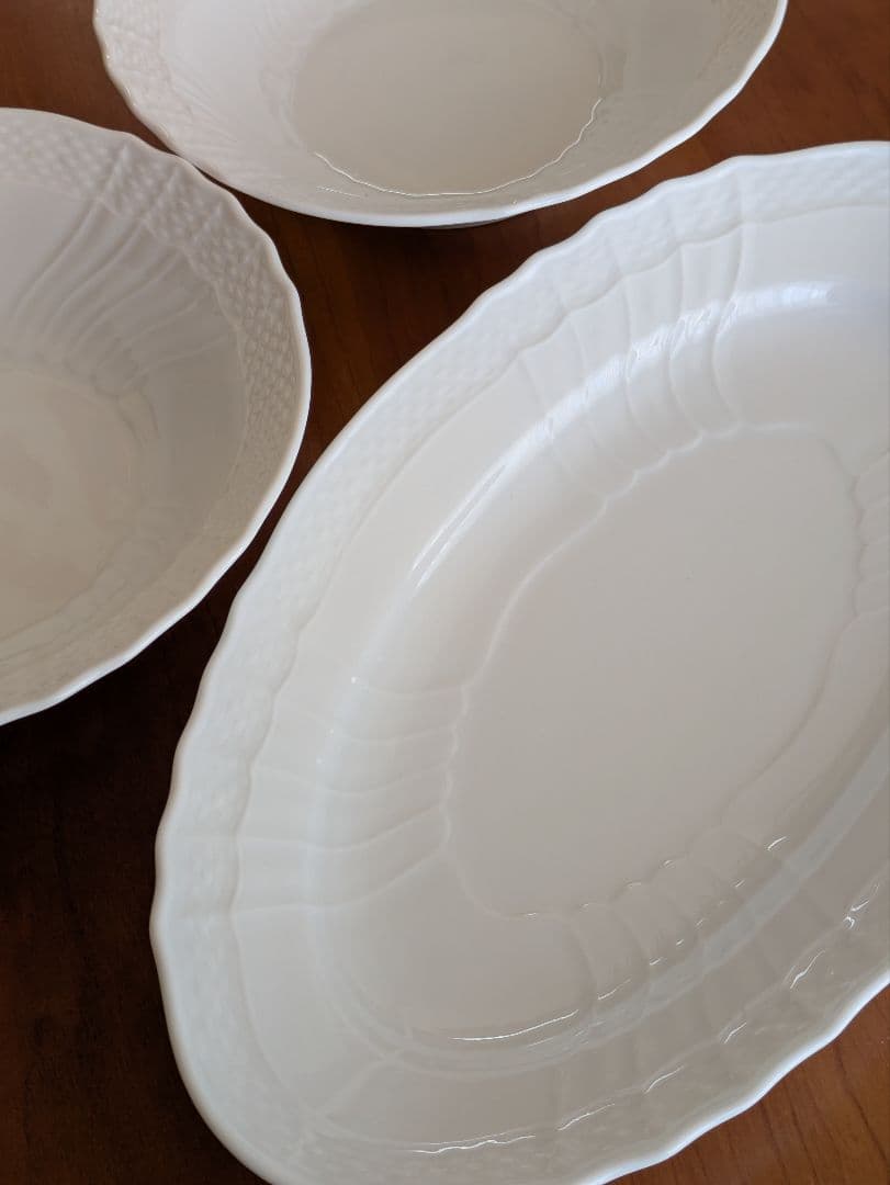 リチャードジノリ　ベッキオホワイト オーバル皿 フルーツソーサーセット