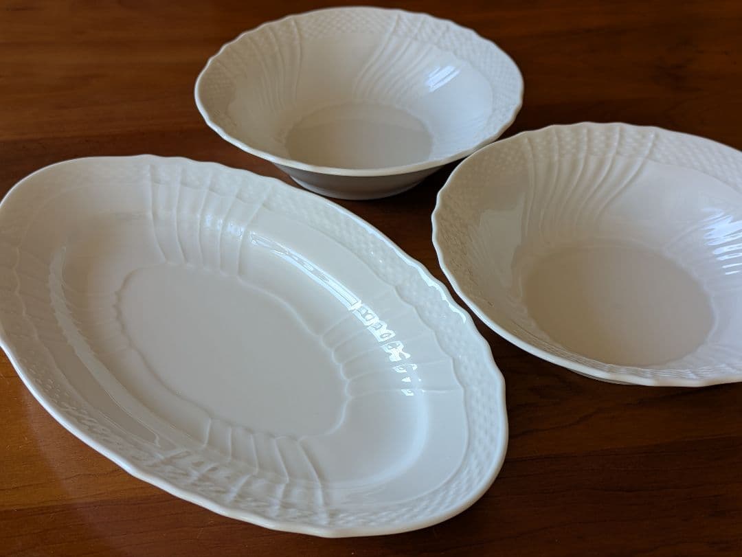 リチャードジノリ　ベッキオホワイト オーバル皿 フルーツソーサーセット