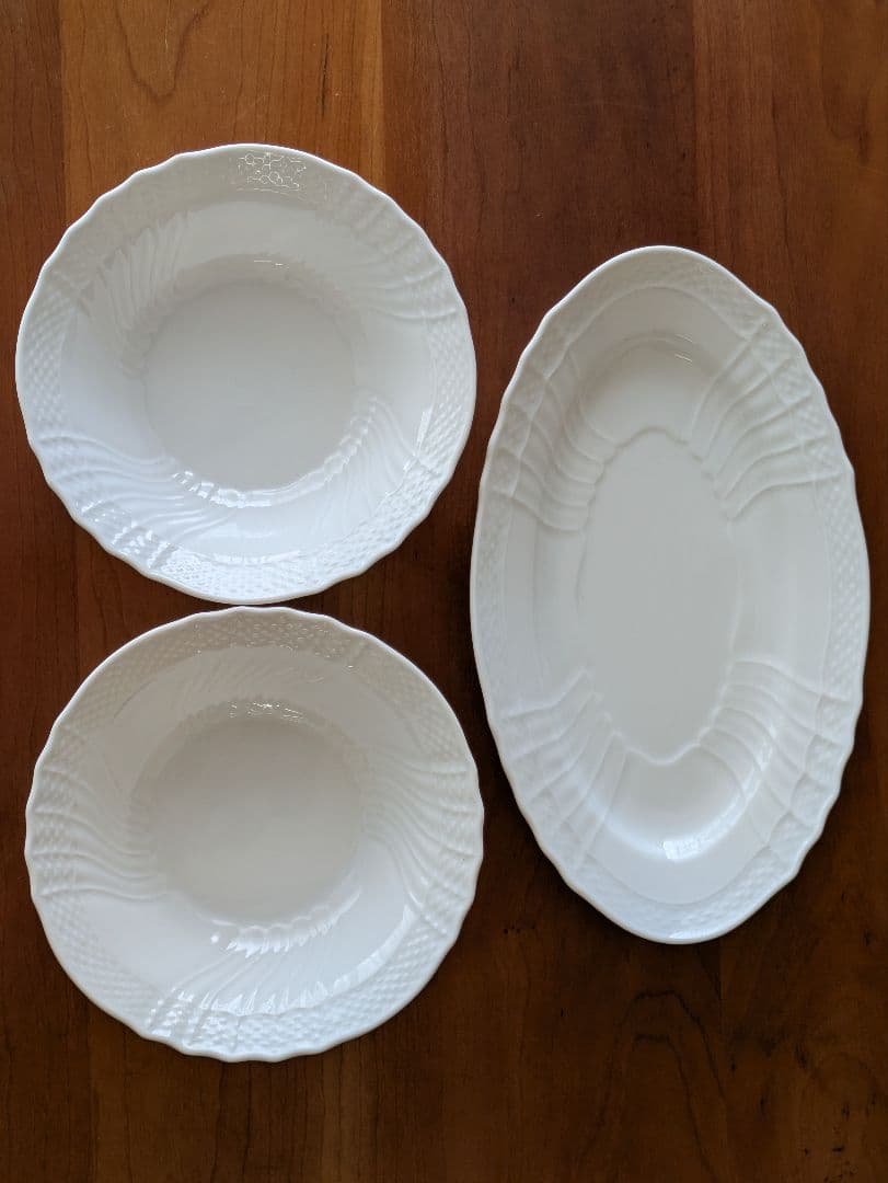 リチャードジノリ　ベッキオホワイト オーバル皿 フルーツソーサーセット