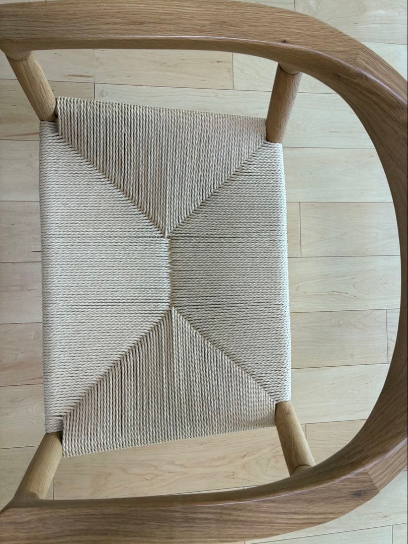 無印　オーク材　ペーパーコードアームチェア　1脚