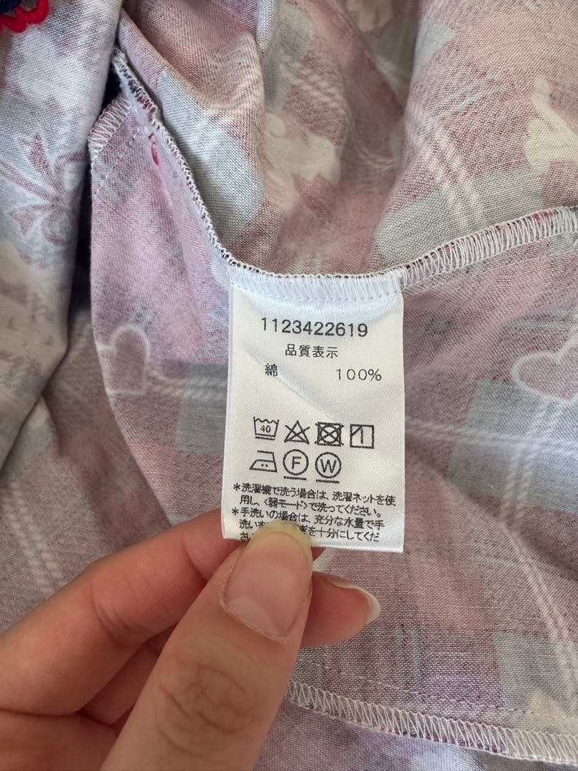 赤いチェック柄 ノースリーブワンピース