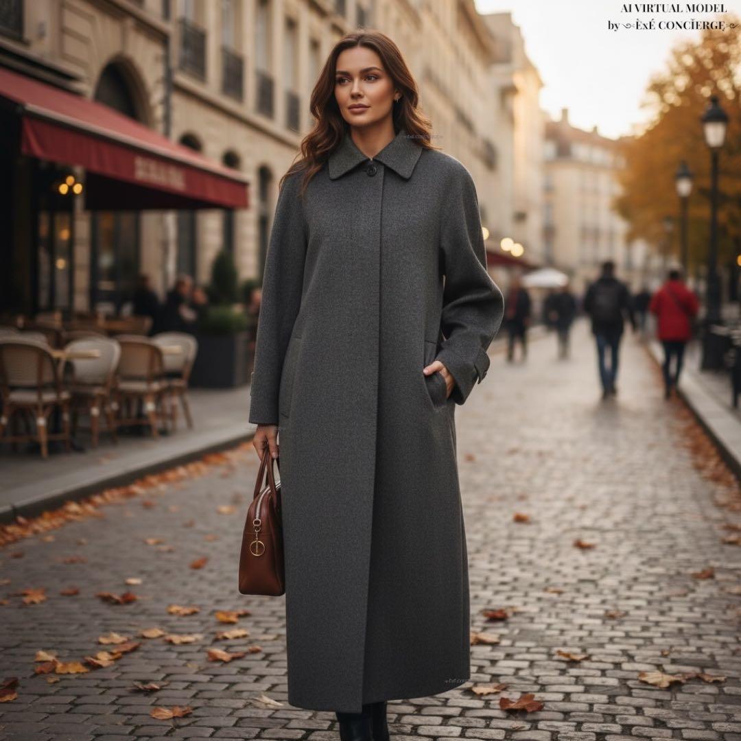 ꧁༺ PURE CASHMERE ピュアカシミヤ100%ロングステンカラーコート