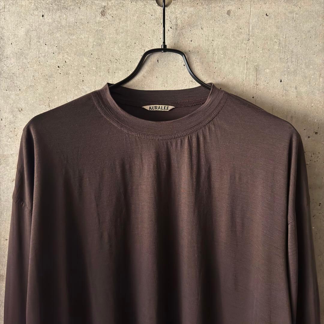 トップス AURALEE / WASHABLE WOOL JERSEY L/S TEE