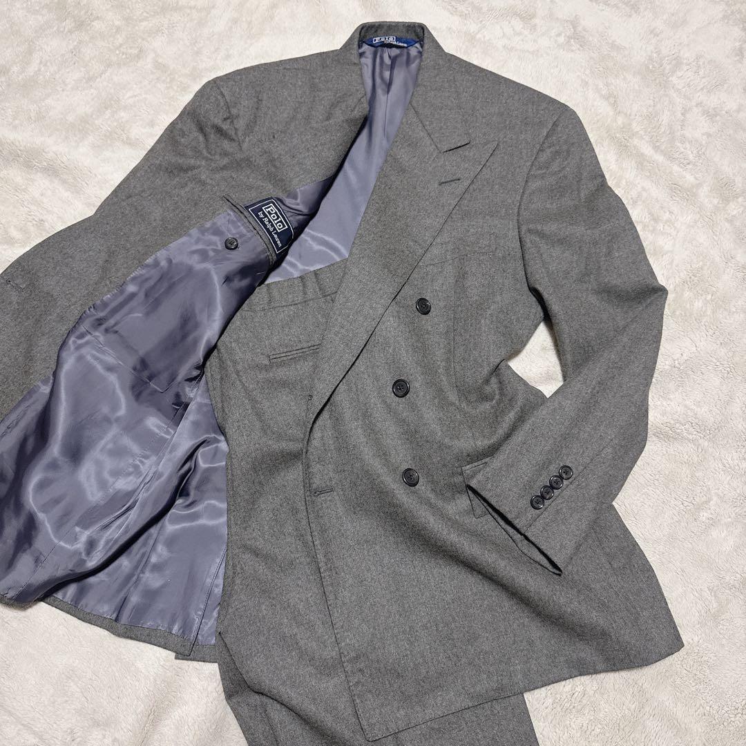 Polo by RalphLauren ダブルスーツ グレー 6B ワイド L