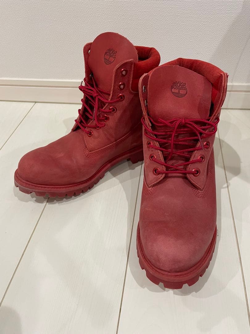 Timberland レッド ハイカットブーツ