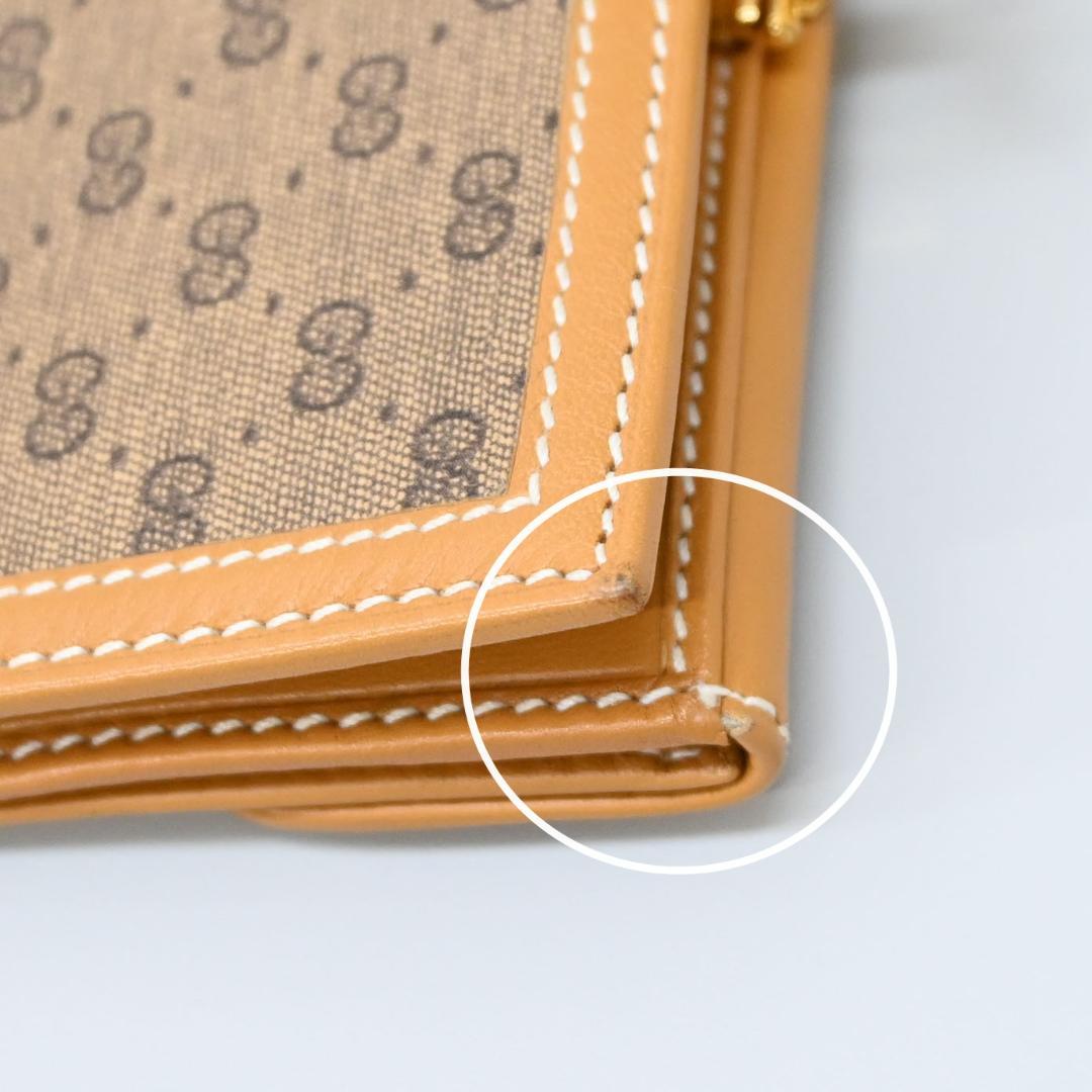 ■ 48348★年 グッチ マイクロGG 2つ折財布 オールドグッチ ベージュ*