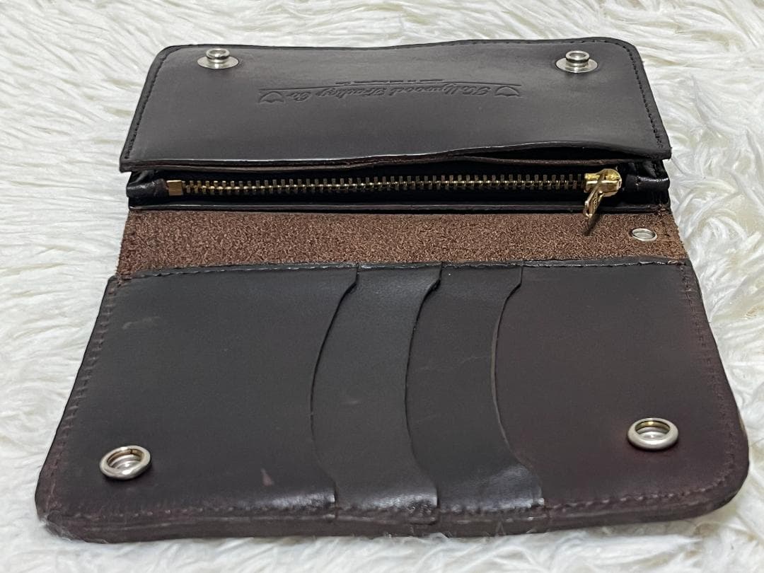 HTC ミディアムウォレット キーホルダー フラワーモチーフ ダークブラウン