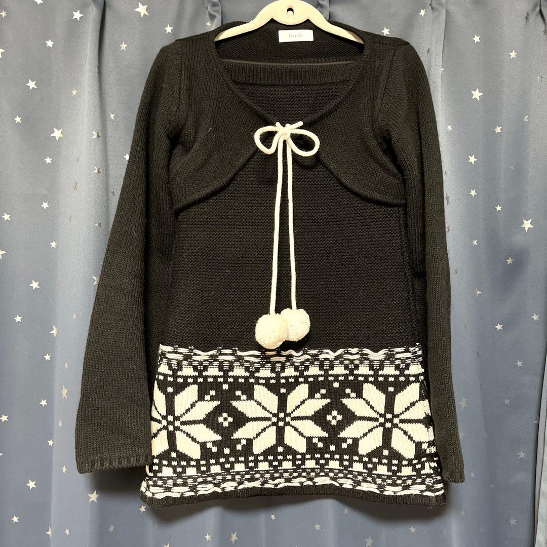 Darich ダーリッチ ノルディックパネルニットミニワンピース(明日まで値下)