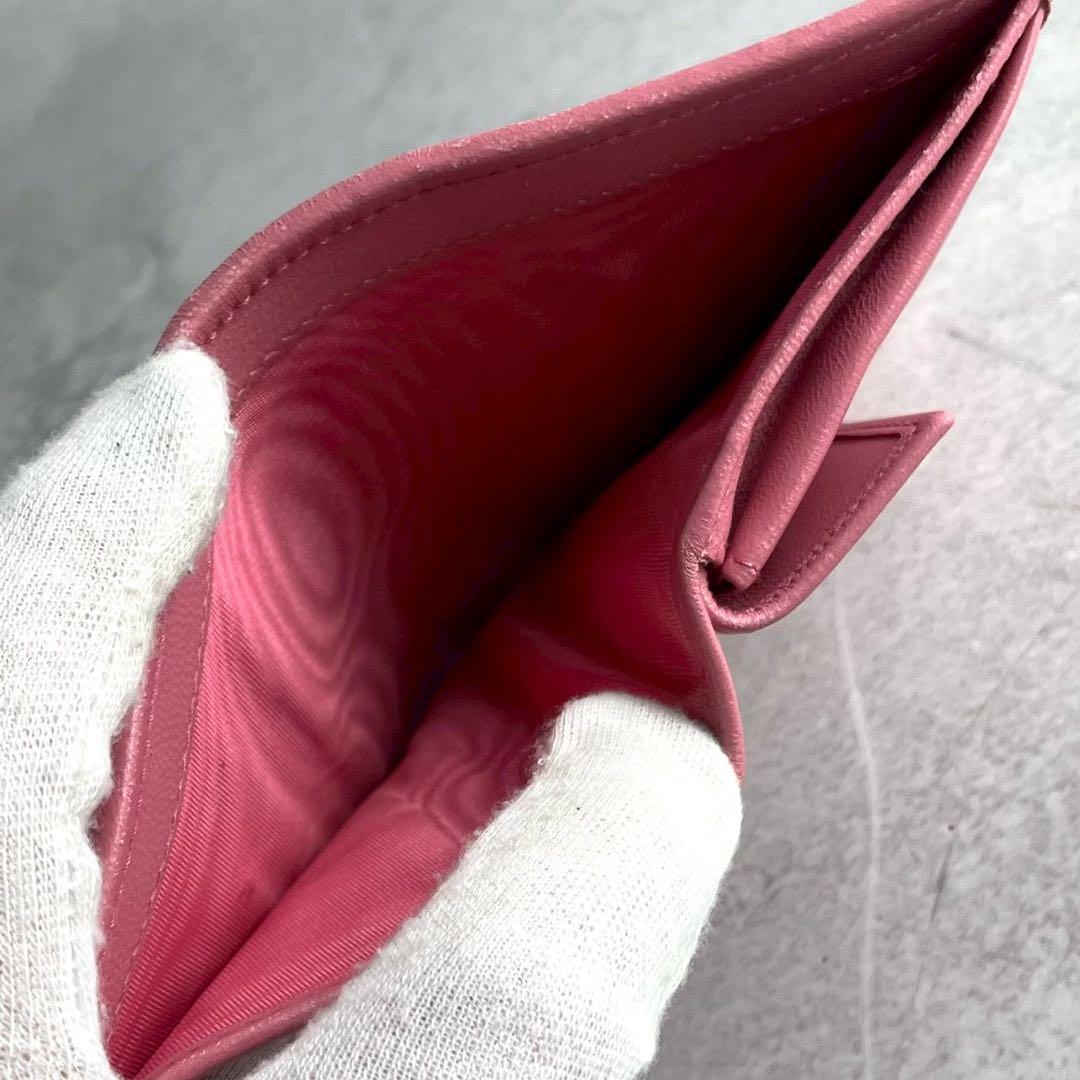 【付属品完備 現行】ミュウミュウ 二つ折り財布 ピンク RFID レザー