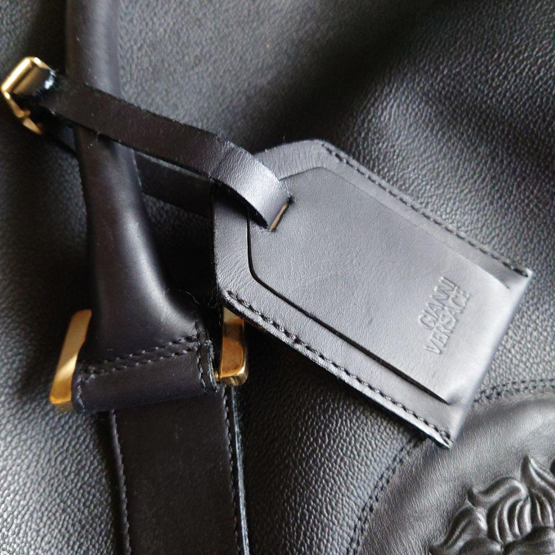 値下げ　VERSACE　黒 レザー ボストンバッグ