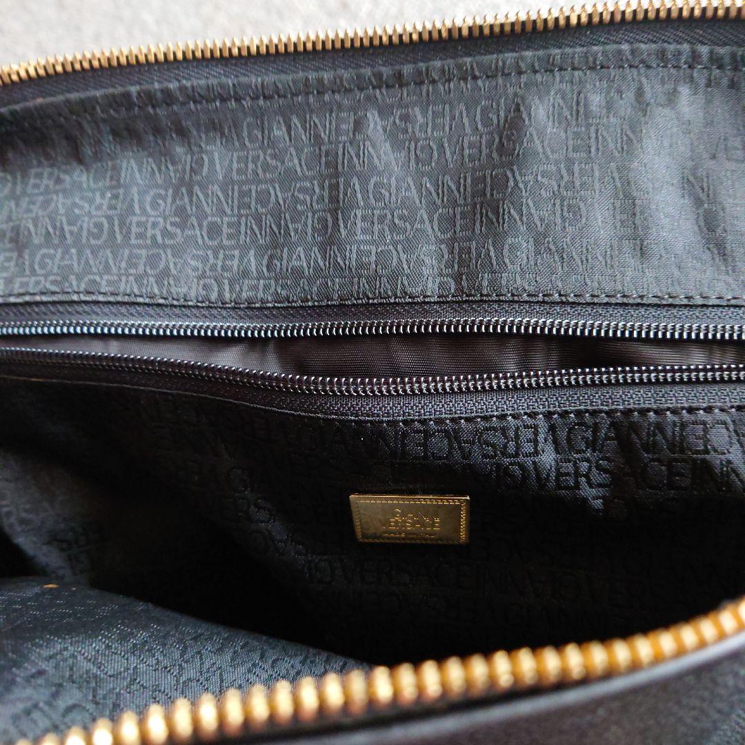 値下げ　VERSACE　黒 レザー ボストンバッグ