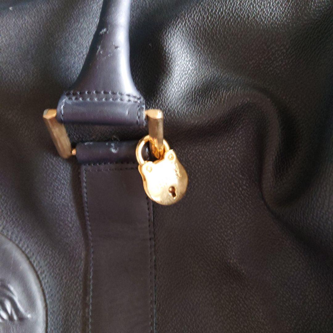 値下げ　VERSACE　黒 レザー ボストンバッグ