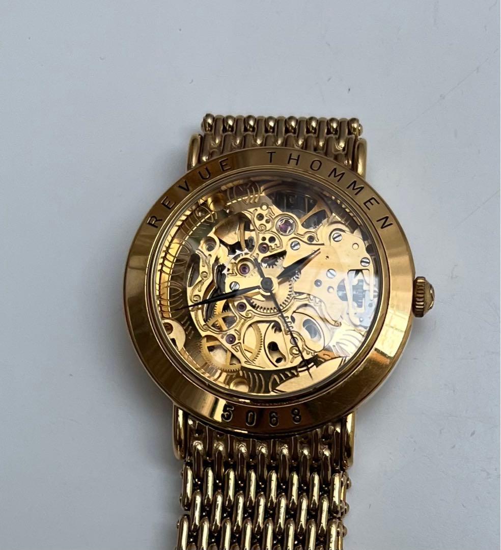 REVUE THOMMEN スケルトンゴールド時計 5068