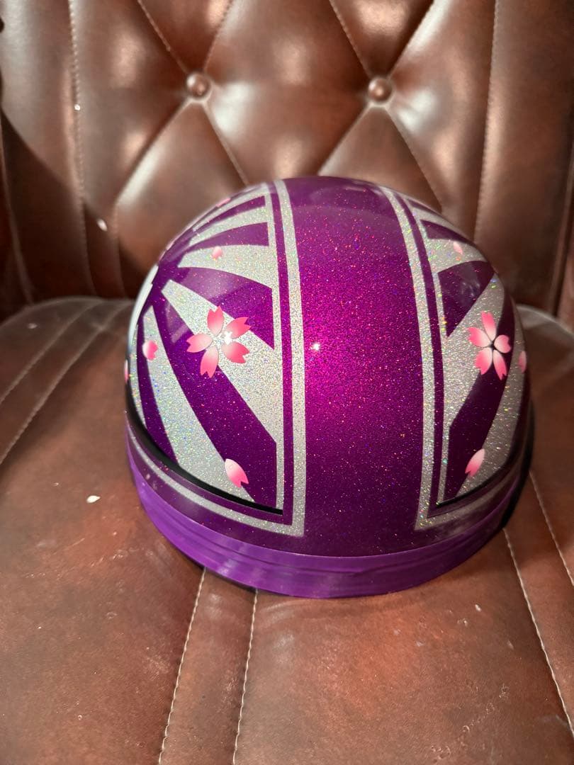 紫日章　虹色ラメベース　コルク半