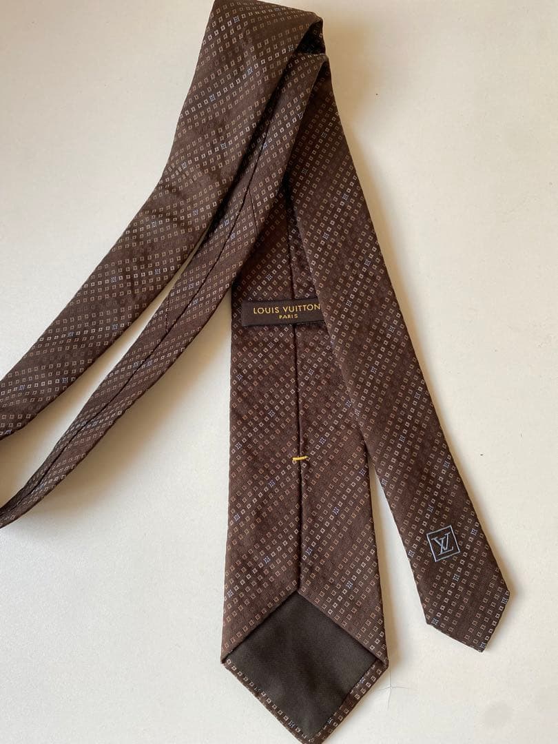Louis Vuitton ブラウン ダイヤモンドパターン ネクタイ