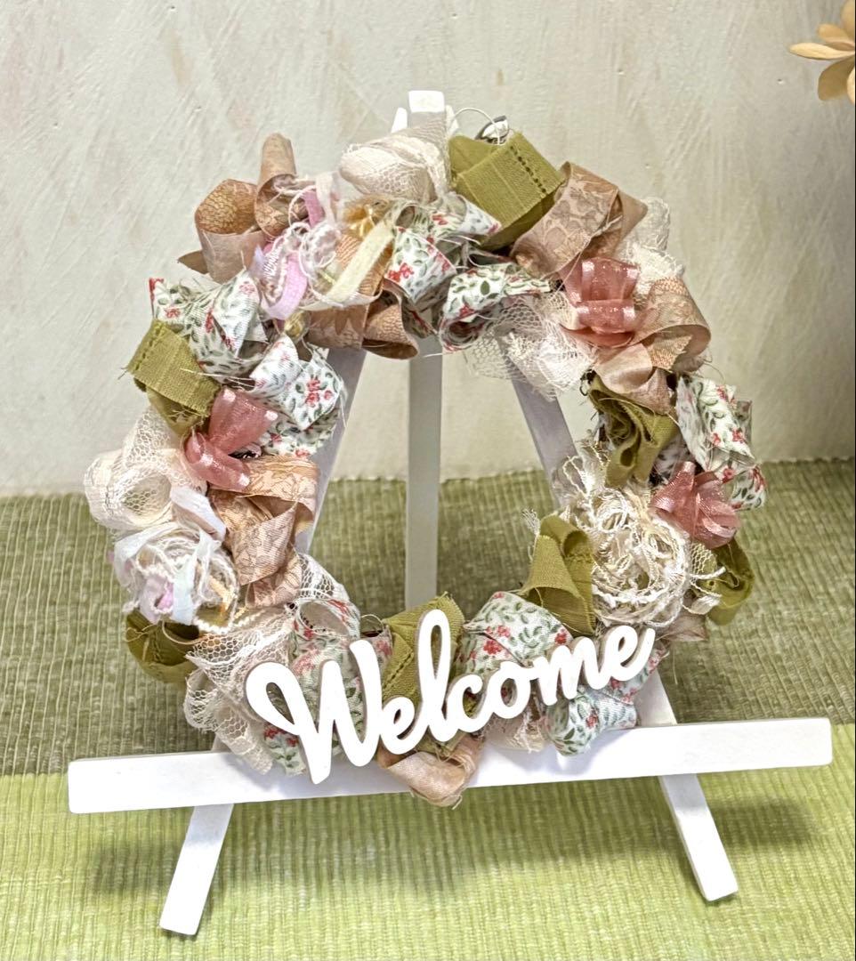 ふわふわ布リース1点❤︎ミニ布リース4点