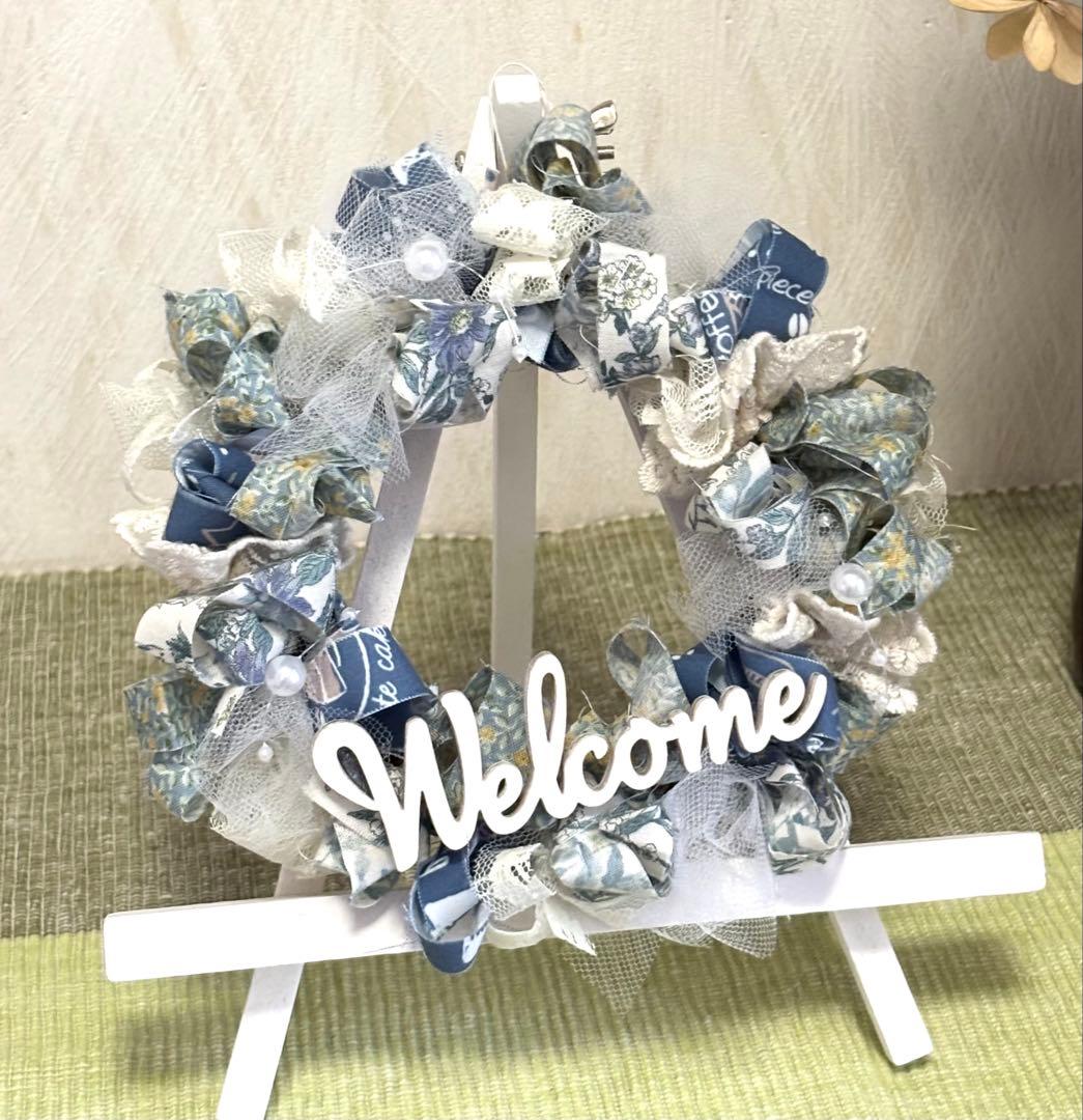 ふわふわ布リース1点❤︎ミニ布リース4点