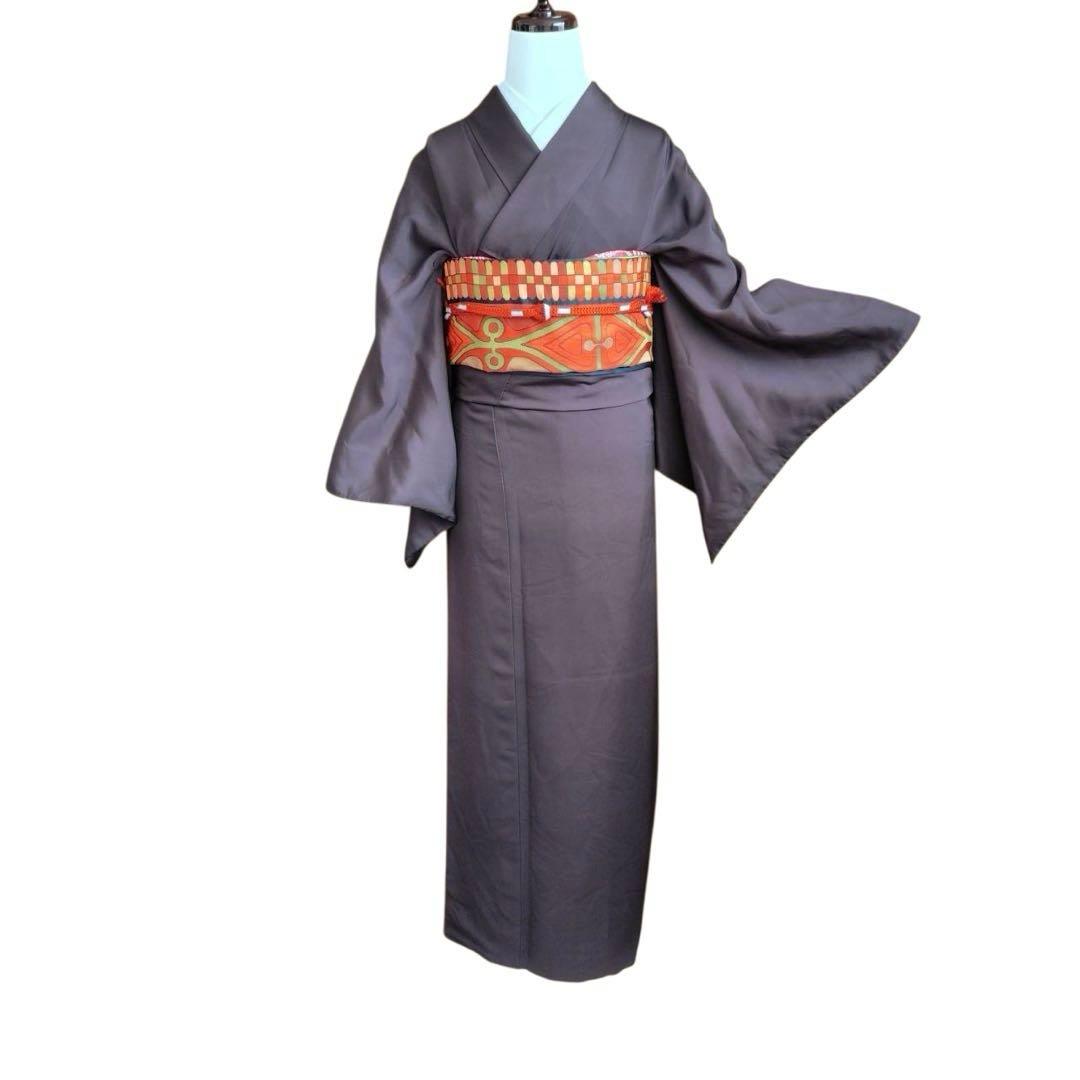 ま*り様 未使用近い　美品　袷　正絹　紋付き　色無地　フルセット　超ゆったり　裄