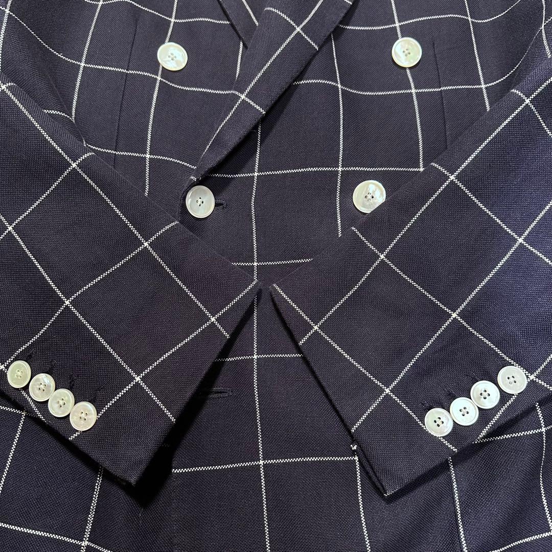 XL相当◎デペトリロ Vesuvio ダブルブレストテーラードジャケット 紺50