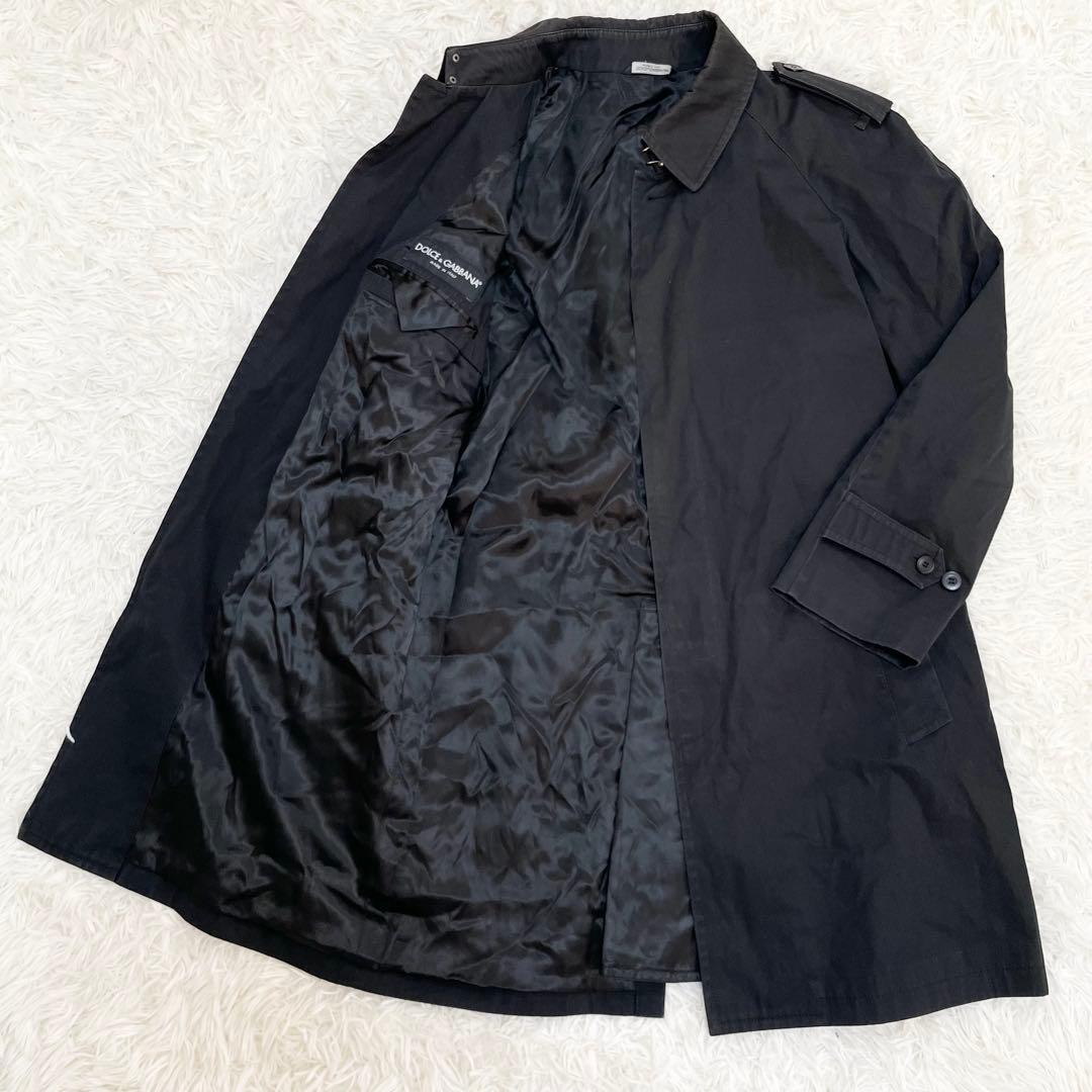 【美品】DOLCE&GABBANA コットンコート 黒 48 Lサイズ相当